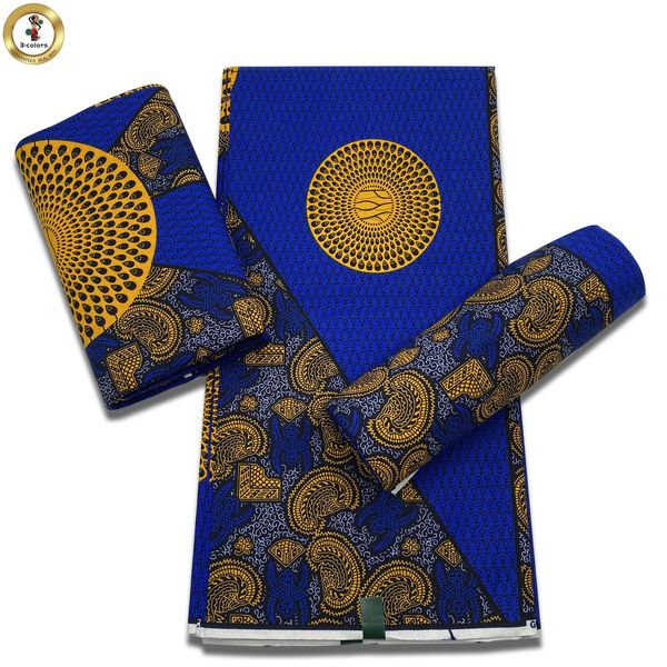 Preço da fábrica Ancara Cera Fabric D Africana de tecido de cera real de impressão real 100% algodão Gana Pagne Soft Costura 240511