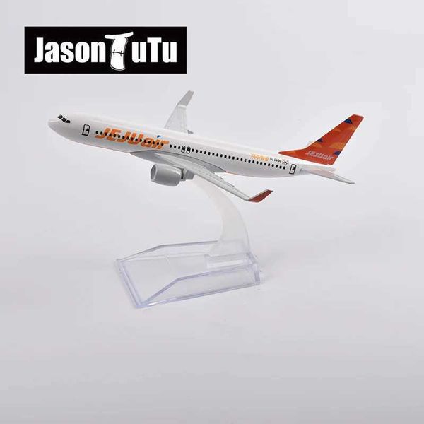 Aircraft Modle Jason TUTU 16CM JEJUAIR BOEING 737 Modello Aereo Modello Modello Aeromobile Aeromobile Diecast Metal 1/400 Piani di scala Scala Fabbone Dropsh Y240522