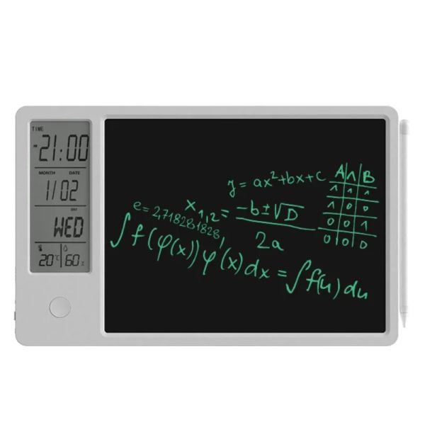 Digitale Uhr mit wiederaufladbarem LCD -Handschriften -Tablet -Schreibschreiber elektronischer Kalender für Office Home Desk Dekoration