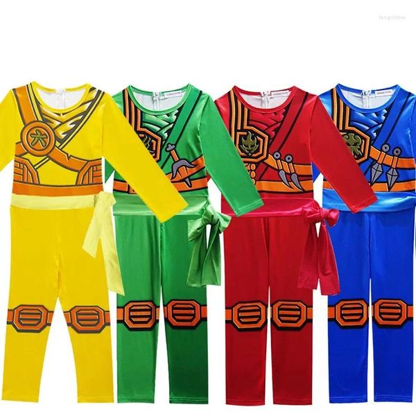 Bekleidungssets 2024 Ninja Set Kinderleistung Kostüm Overall Kinder Kleidung Jungen Halloween Kleinkind Mädchen