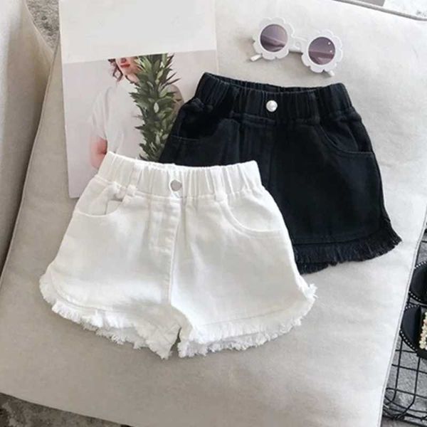 Shorts Shorts 2023 Summer Baby and Toddler Shorts Girl Casual White Black Jeans Girl Beach Pants Hot Childrens Abbigliamento per bambini Shorts WX5.22