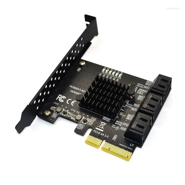 Computer Cables Connectors S SATA PCI E Adapter 6 Ports 3.0 для экспрессии x4 Card Card SATA3.0 PCIe PCI-E Controller для HDD ASMED DH5XY