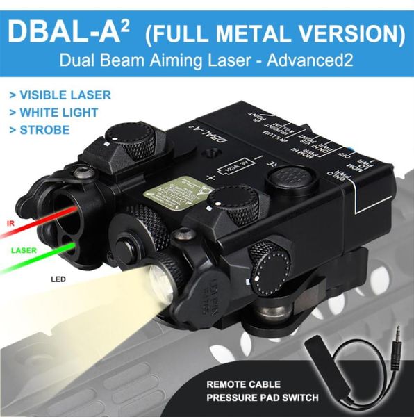 DBALA2 Dual Beam AIMAGE LASER IR GRÜNE LASER LED White Light Illuminator Vollmetall mit Remote -Batterie -Box -Schalter CL1501384502554