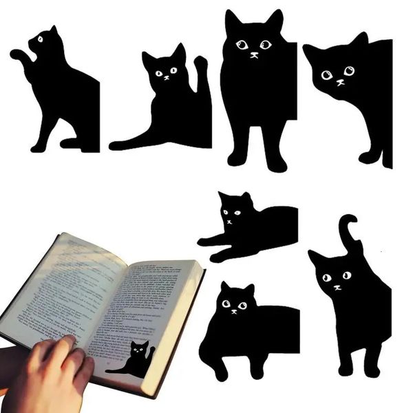 7pcs Black Cat закладка для книг Симпатичная мультфильма Магнитные Пейдры Калипы
