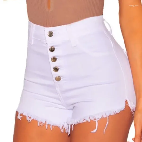 Jeans feminino shorts shorts jeans summer borda sexy boate stripper calça curta lady recortar o botão de torre de rua