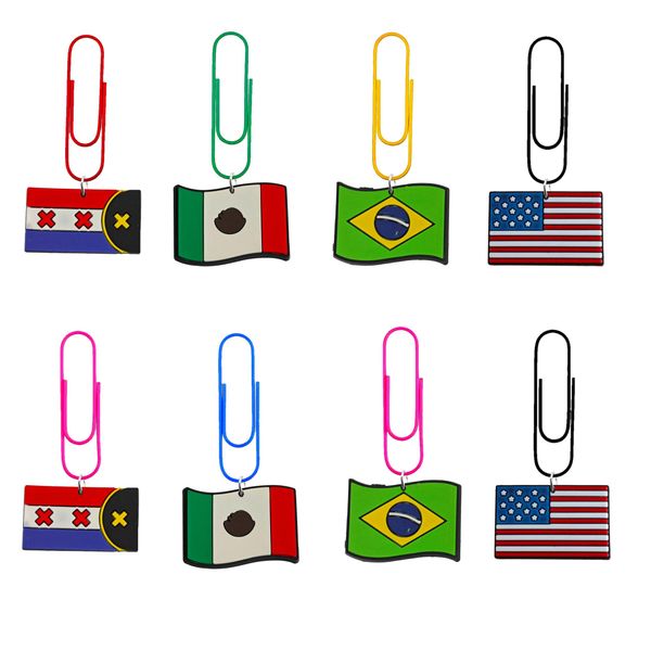 Pins Brooches National Flag Cartoon Paper Clips Новинка Книга для детей уникальные закладки Подарки девочки смешные скрепки Colorf pagi Otn0n