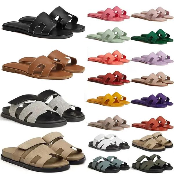 Designer Oran H sandals h Orans Slide Slippers Beach Classic Flat Sandal Luxury Summer Lady Leather Flip Flops 【code ：L】Women slipper GIA shoes