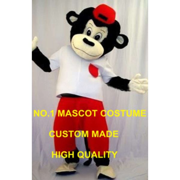Großhandel Hot Sale schöne schwarze Affen Maskottchen Kostüm Erwachsene Custom Cartoon Charakter School Maskottchen Kostümanzug 1982 Maskottchen Kostüme