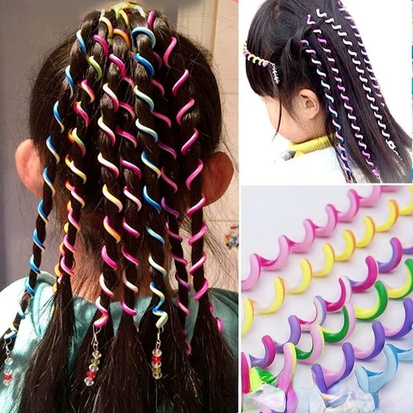 Kinder Styling Haarwerkzeuge Accessoires Mädchen Trend lang geflochtener Seilclip auf Haarstirnband Curling Perücke Bindungen Pferdeschwanzhalter Haarband