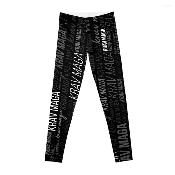 Calças ativas KRAV MAGA Maga Cool Lettering Workout Design Leggings Legings For Women Fitness Gym Sportswear Woman Sport Leggings? Mulheres