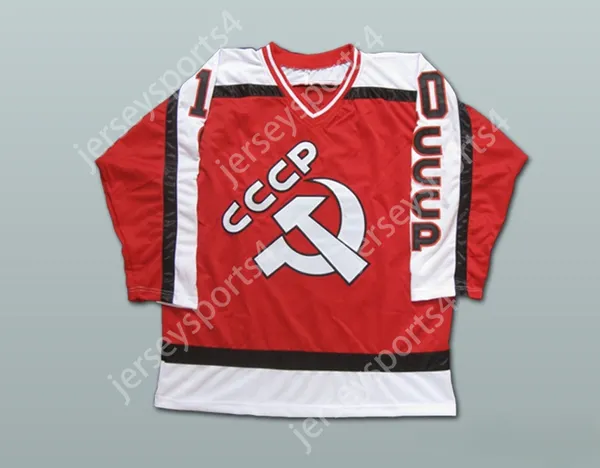 Custom Pavel Bure 10 Российская реплика CCCP Hockey Jersey Top Stitched S-M-L-XL-XXL-3XL-4XL-5XL-6XL