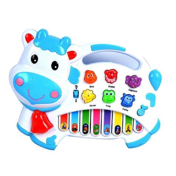 Keyboards Klavier Babymusik Sound Toys Baby Klavier Musik Spielzeug Spielzeug Cartoon Kuh Animal Farm Keyboard Babymusik Notizen Lern- und Entwicklung Bildung Kinderspielzeug WX5.21