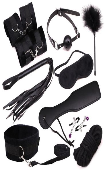 Kit di schiavitù per sesso per adulti 10 PCSSET BDSM Giochi feticci giocattoli a mano Famio Funzione Branded Sex Toys per coppie giocattoli erotici J190525800886