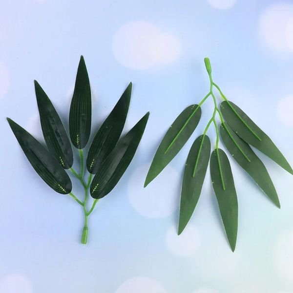 Dekorative Blüten 30 PCs Kunstpflanzenpflanzen simulierte Bambusblätter Anordnung Ornamente Stängel Stiele künstliche Dekore arrangieren