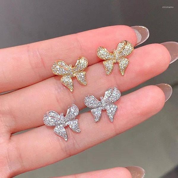 Gestüt Ohrringe weißer Schmetterling Zirkonia Frauenparty Trendy Mode Single Shiny Crystal Jewelry Set Jubiläum Überraschung