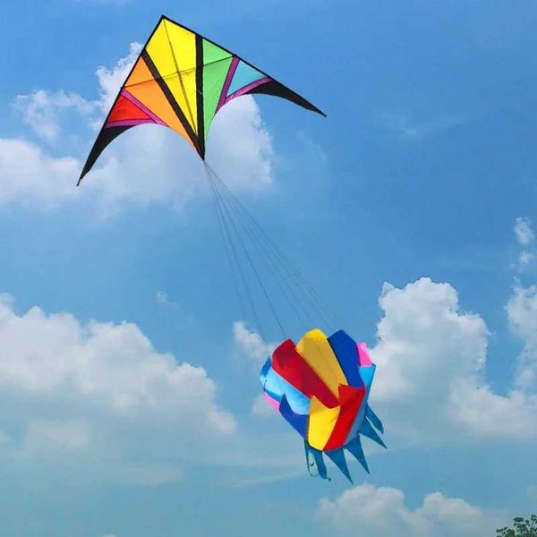 Acessórios de pipa grande arco -íris kite nylon windsocks kites brinquedo para crianças voar paraquedas pipas butterfly volantines paper dragão kite