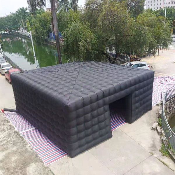 Оптовая новая прибыль Black 9mlx9mwx4mh (30x30x13.2ft) Черный кубический палаток надувные надувной кубический шатк -квадрат.
