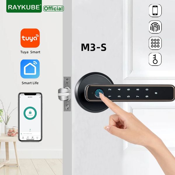 RAYKUBE M3-S TUYA BLE SMART DOPE LOCCA PORTA con password/tasto/Smart Life/Applicazione Tuya per lo sblocco remoto della camera da letto 240510