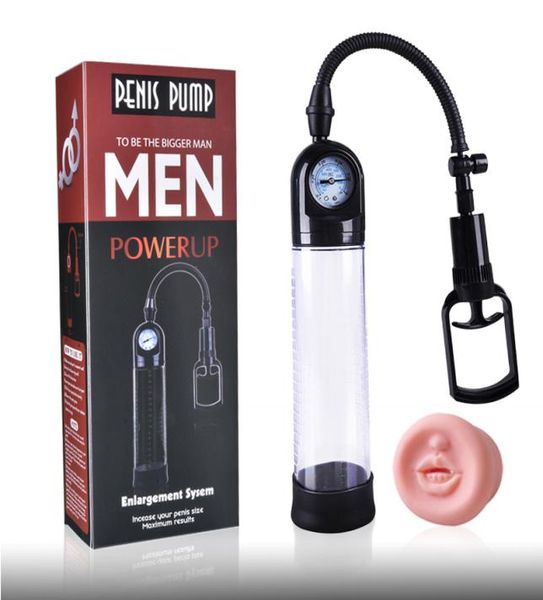 Männliche Penis -Vakuumpumpe mit Uhren -Trainer Erwachsener Sexspielzeug für Männer Penisvergrößerung Hände Operation Penis Dick Extender Y16287603