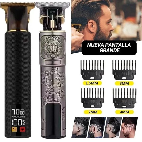 Vintage T9 Elektrikli Saç Kesme Makinesi Profesyonel Berber LCD Ekran Erkekler için Hairtrimmer Clipper Tıraş Alın