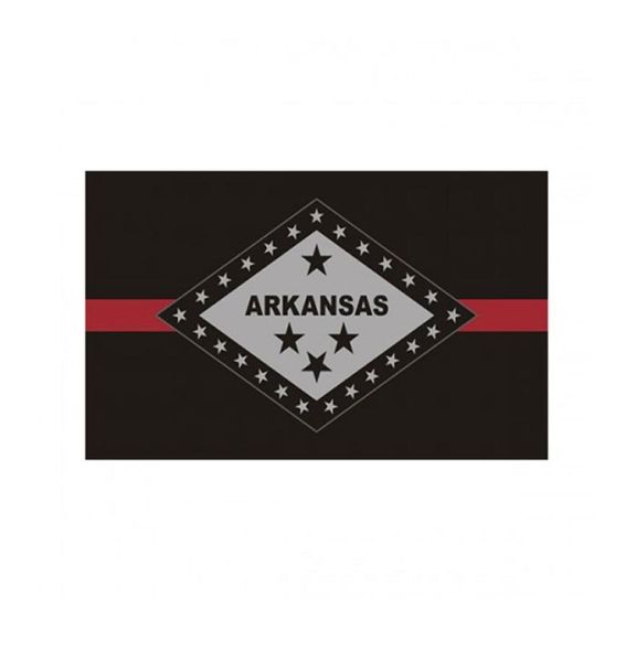 Arkansas State Bandeira Finga da linha vermelha fina Bandeira de bombeiro Banner 90x150cm Festival Presente 100D Poliéster Interior IMPRESSÃO IMPRESSADA DE INOS