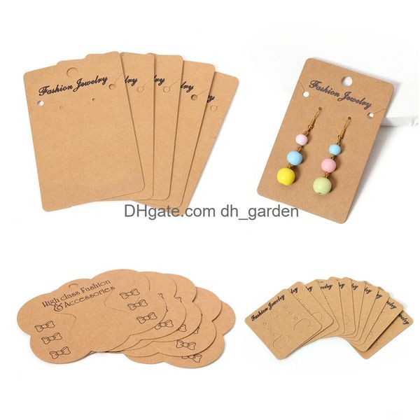 Tags Preiskarte Ohrringe Halsketten Display Karton Ohrring Verpackung Hang Tag Ohrstöben Weiße Papier Schmuck DIY Großhandel Drop Deliv OTH8D