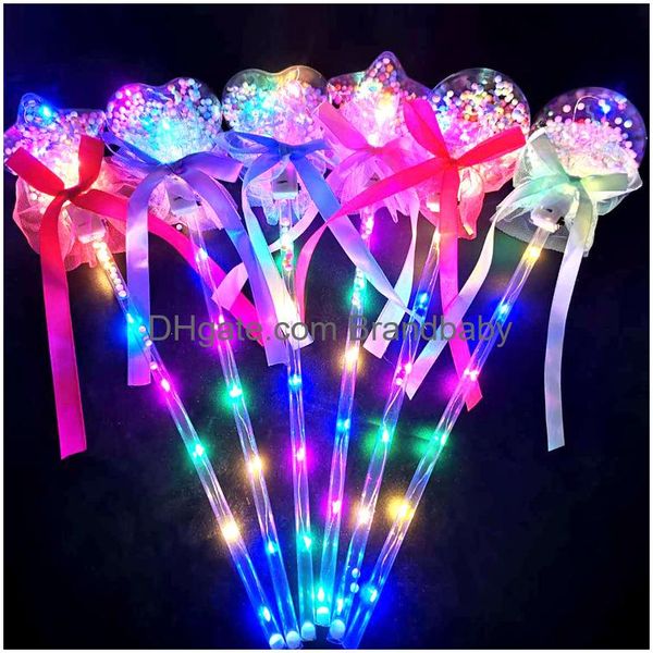 LED Light Sticks Märchen Stick Wave Ball Magic Sparkling Push Small Gift Childrens Glow Toy Party Supplies Favours Drop Delivery Otyil