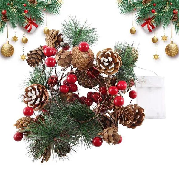 Flores decorativas Luzes de pinheiro de Natal 2m LED LED COBER FOOS GARLANHA FESTIVO COM 20 LEDS