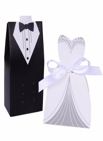 HD 50 Setlot Bride and Groom Candy Candy Box Presentes de casamento para hóspedes Supplies de lembranças de chocolate Caixa de chocolate3392260