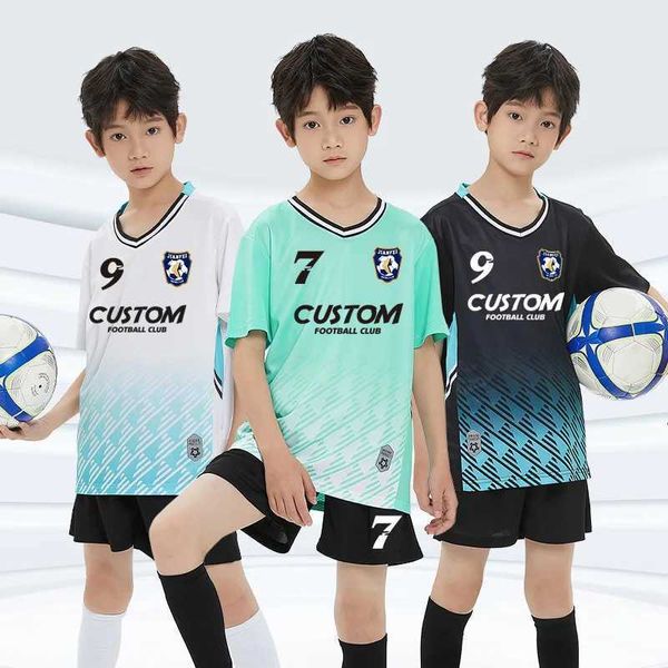 Maglie all'ingrosso Personzed Kids Kids Football Shirt High Quty Children Unifort Soccer Jersey per il giovane ragazzo T240524