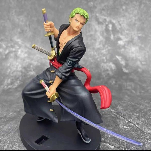 Action Toy Figures Anime Figure One Piece Action Ection Three-Knife Collection Model Toys Kids Dolls Dired Disters T240521