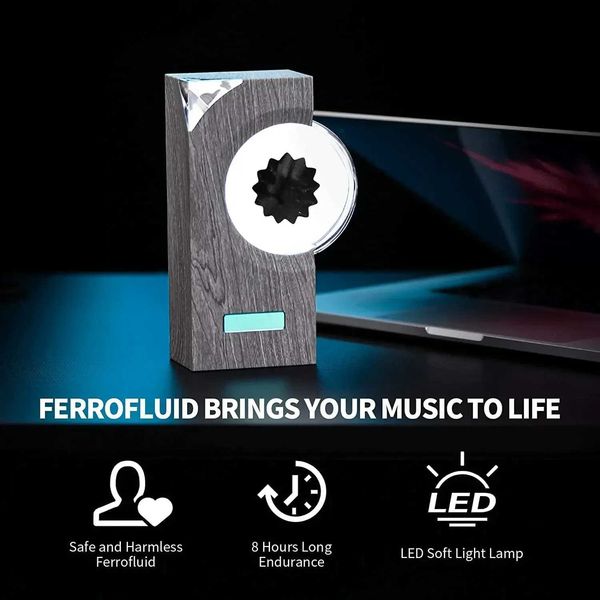 Tragbare Lautsprecher Tanz Ferrofluid Musik Rhythmus Ferrofluid -Lautsprecher Musikpartner Ferrofluid Display Light Magnet Liquid Toy Desktop Lautsprecher Geschenk S2452402