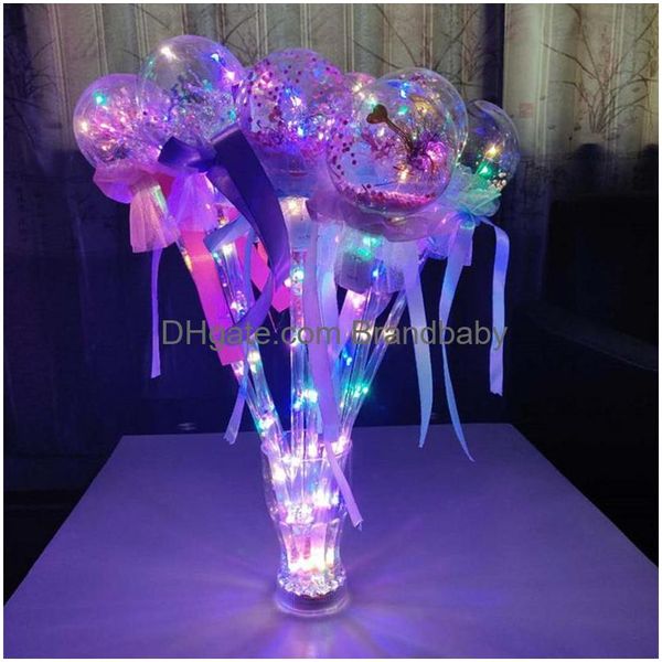 LED Light Sticks Fairy Stick Wave Ball Magic Sparkling Push Small Gift Childrens Glow Toy Party Supplies Favours DOP SERPIELT OTFGD OTFGD