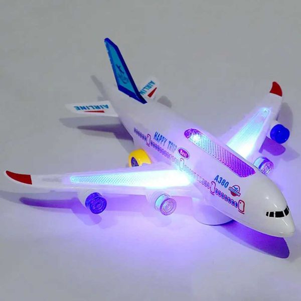 Aeronave Modle Aircraft Modle Aeronave Toy Toy Handheld Energy Saving Childrens Toy 360 Girando a aeronave A380 Model Flash Modelo Childrens Toy WX5.23