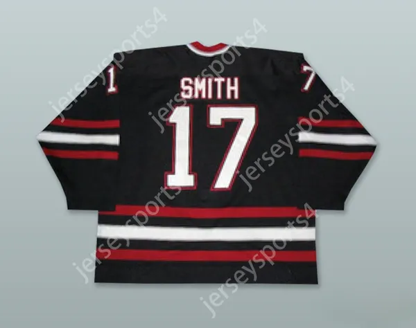 Custom Jeff Smith 17 Red Deer Rebels Schwarzes Hockey-Trikot-Top-Top S-M-L-XL-XXL-3XL-4XL-5XL-6XL