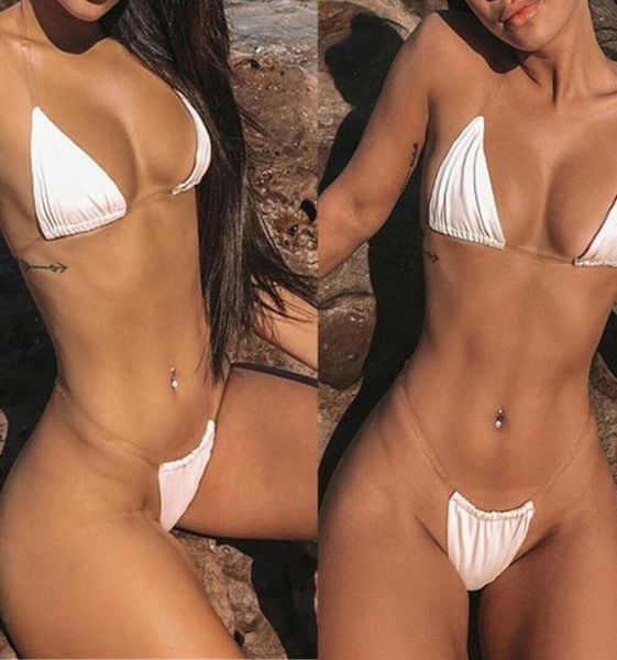 2019 Sexy Women Micro Bikini Transparent Bess Cwimsuit Sling Sling Bikini Swimawem Suppar Summ