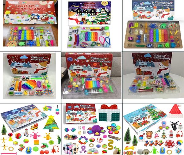 24 Adventskalender Weihnachten Blind Box Überraschung Anti Stress Relief Toys Sets langsam aufsteigende matschige Squeeze Kinder Geschenk Jungen1414997