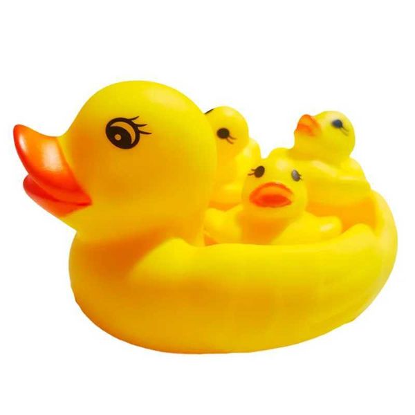 Baby Bath Toys Gummi Duck Bad Toys 4pcs Home Gummi Ducky Float Quietsch Sommer Beach Pool Party Dekoration Carnival Game Geschenke2452422