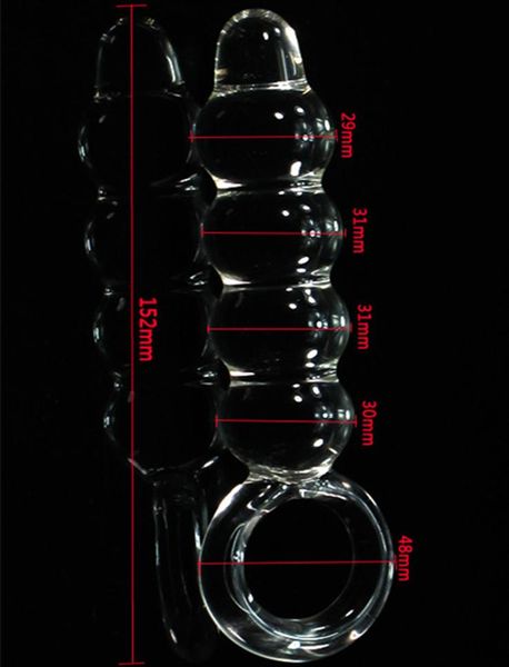 Glasanalperlen Butt Plug Penis Dildos Anus Vergnügen in Erwachsenen Gamesfetish Erotic Sex Toys für Frauen und Männer Gay 15231 MM 17906327803