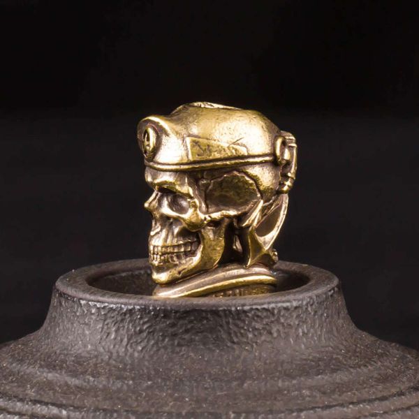 Brass Star Star Hat Soldier Skull Facas Miços de cordão de joias de joias de cobre Skeleton Paracord Diy Keychains Acessórios