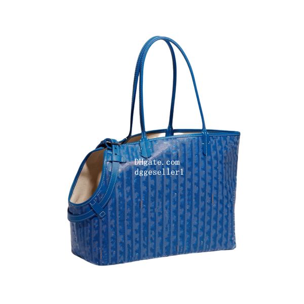 Designer Dog Carrier Cats Bag Woman Color Blue Color, grande borsetta da cucciolo di gatto, vettore di animali domestici in pelle PU con portafoglio, borsa per animali da viaggio per la borsa per escursioni da picnic da 6 libbre C31