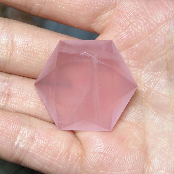 Estatuetas decorativas cristais naturais quartzo rosa hexagrama agates reiki cura