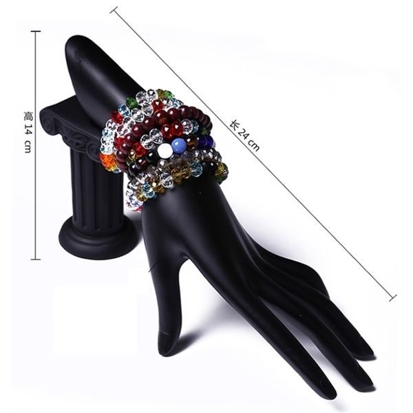 1pc femmina mannequin hand women mostra orologi modelli orologi anelli bracciali collana gioiello art opere nero inclinato 211014 240b