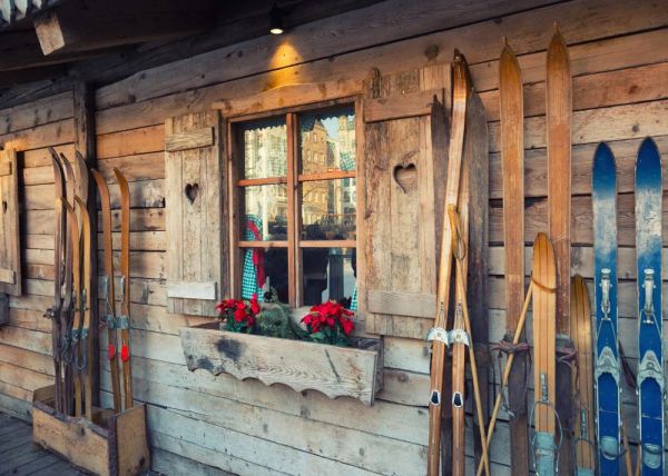 Capisco Ski Chalet Holzboden Weihnachtsdekorfotografie Hintergrund individuelle fotografische Kulissen für Fotostudio