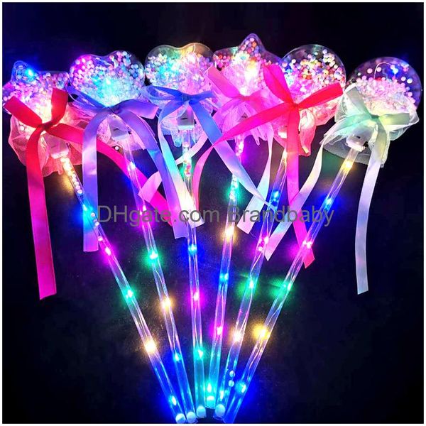 LED Light Sticks Fairy Stick Wave Ball Magic Sparkling Push Small Gift Childrens Glow Toy Party Supplies Favours DOP SERPIELT OTGBD OTGBD