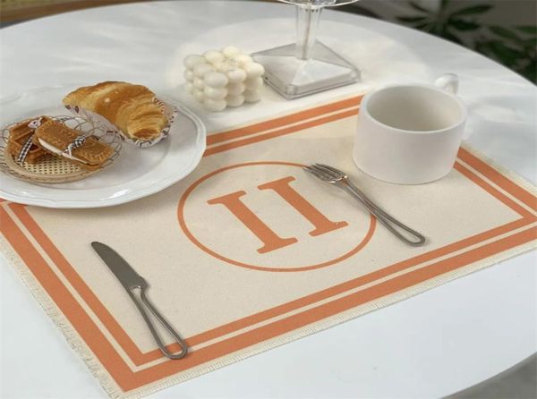 Designer placemat in lino in lino ristorante tavolino materassino imitazione acqua tavolo da pranzo di lusso decorazione casa tessili rettang5985828