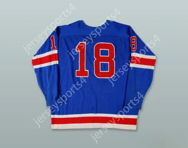 Custom Salem Roanoke Rebels Blue Biege Down Hockey Trikot