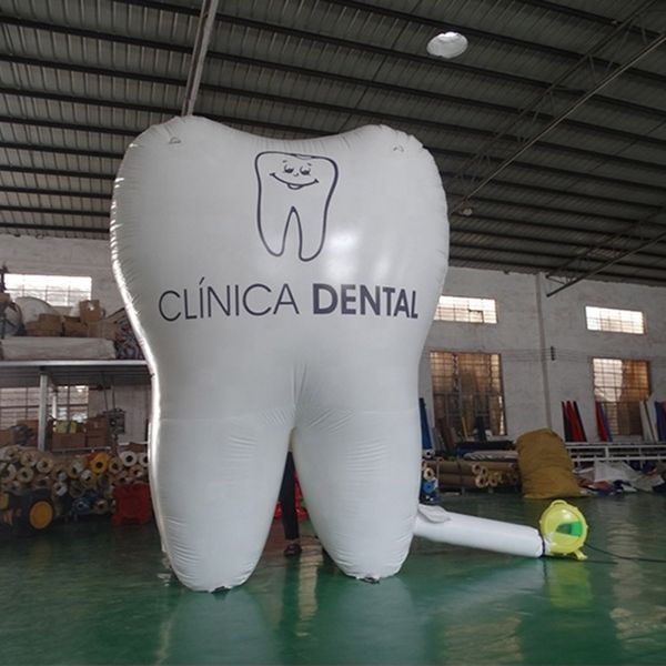 Großhandel 8mh (26 Fuß) mit geblemischen Big -Ständer aufblasbaren Zahnmodell Ballon mit kundenspezifischem Logo für Zahnarztwerbung, Promotion, Promotion