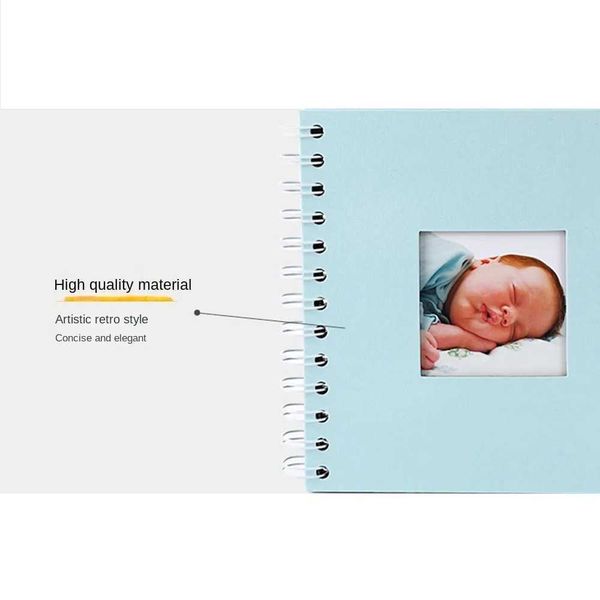 Libri degli album 20 Pagina Libro a clip Coil Coil Cover Coil Cover Baby Growth Commemorative Book Black Inner Page Foto Collection for Children Q240523