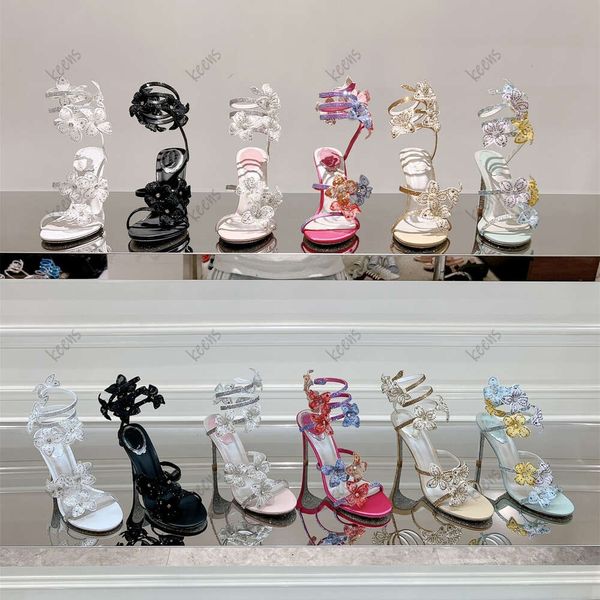 Rene Caovilla High Hel Sandals Batterfly Flower Decorative 9,5 см. Женские одежды для женских туфель